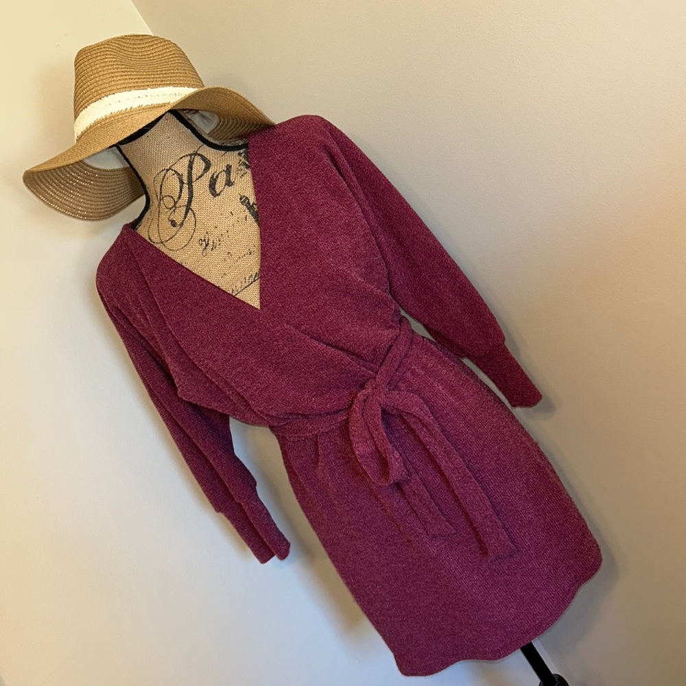 Faux wrap front dress dress
